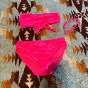 pink strapless bikini